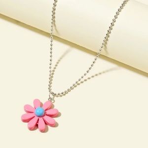 Pink flower necklace